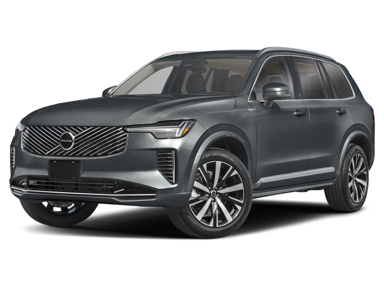 2026 Volvo XC90 B6 AWD Plus 7-Seater in Vapour Grey Metallic — front three-quarter view